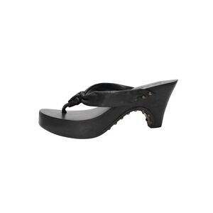 Michael Kors Platform Clogs Sandals Women 6M Black Leather Studded Wood